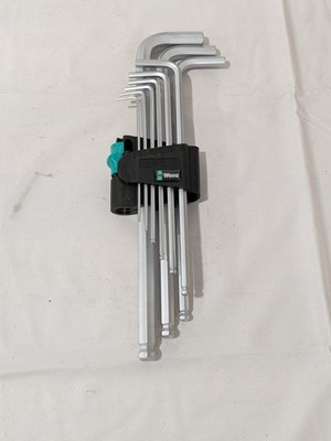 Wera 9 Pc Hex Key Set: Ball End, L-Handle, Metric 05022087001