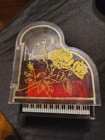 Vintage Sankyo Grand Piano Music Jewelry Box Wind Up Japan Clear w Gold Notes — photo 5