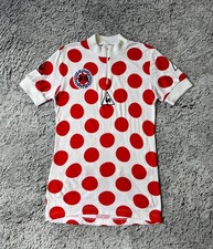 Camiseta deportiva de ciclismo vintage de lunares Le Coq Sportif Tour de Francia de los años 80 talla S