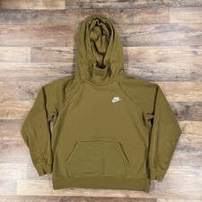 Nike Hoodie Womens Medium Green Essential Funnel Neck Fleece Pullover Sweatshirt