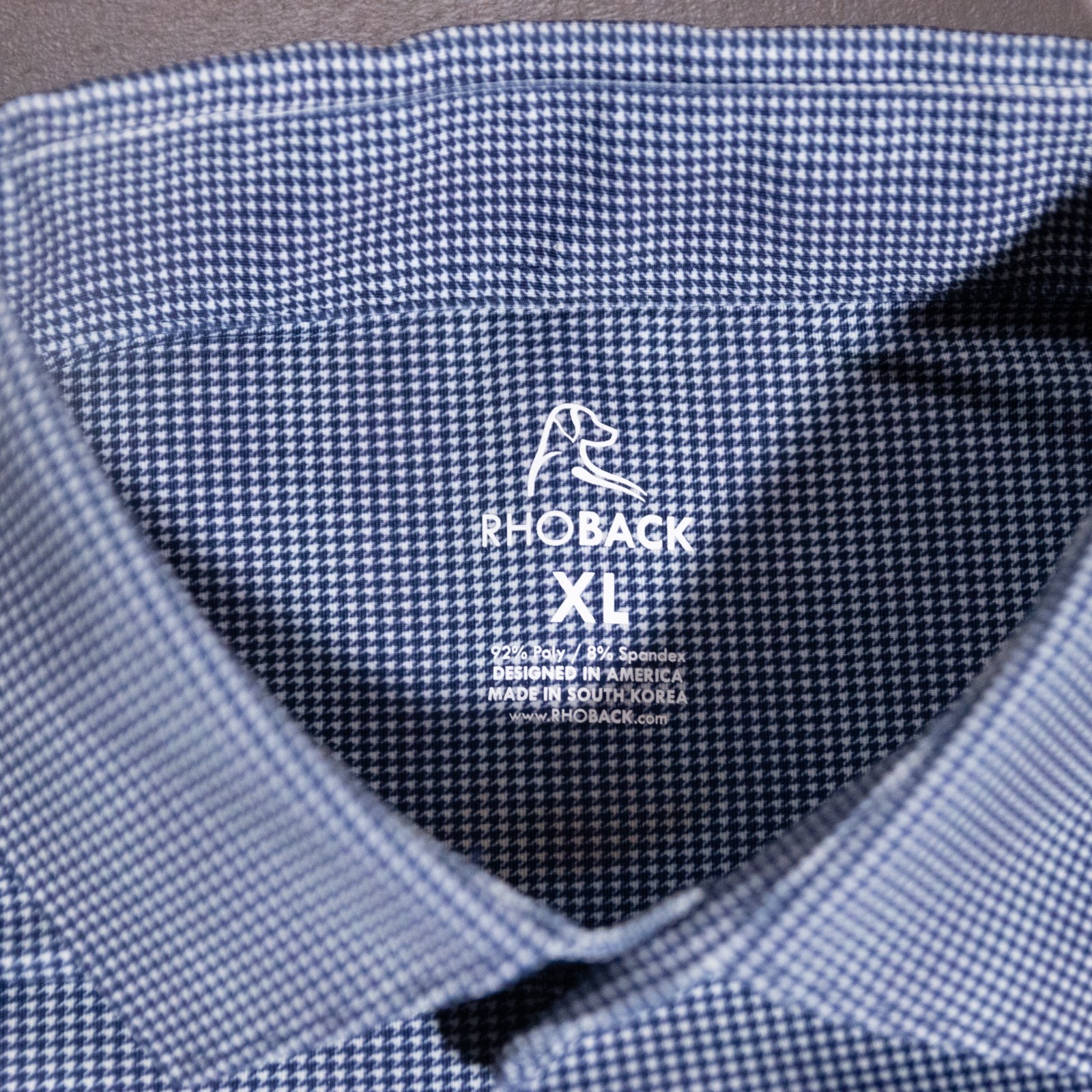 Rhoback Houndstooth Blue Performance Stretch Shor… - image 3