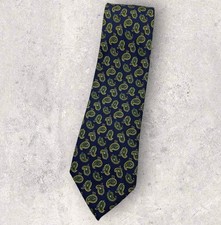 ALTEA Silk Tie ITALY Blue Yellow Green Paisley W:3.7" EUC