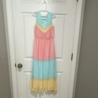 Tween Diva Girls Maxi Colorblock Pleated Sleeveless Dress Pink Blue Yellow 10 | eBay Tween Diva Girls Maxi Colorblock Pleated Sleeveless Dress Pink Blue Yellow 10 | eBay
