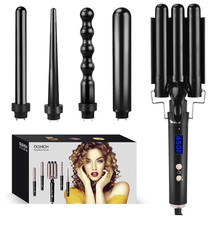5 in 1 Curling Wand Set w/ Temperature Display Curling Iron Set w/ 5 NEW