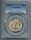 1947 D Liberty Walking Silver Half Dollar PCGS MS 63
