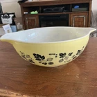 Vintage Pyrex Yellow Black Gooseberry #444 Cinderella Mixing Bowl 4 QT