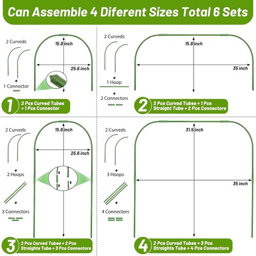 Comprehensive Garden Protection Kit: 67pcs with Hoops & Ultra-Fine Mesh Covers - Foto 4 di 10
