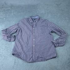 Tommy Hilfiger Shirt Mens XL Red Blue Check Button Down Long Sleeve Casual