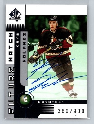 2001-02 SP Authentic - Future Watch Krys Kolanos #179 /900 (AU, RC)
