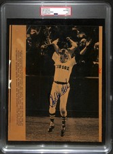 Carlton Fisk Signed 1975 World Series Red Sox Type IV Wire Photo PSA/DNA