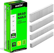 4,000 Counts 18 Gauge Brad Nails 4 Sizes (5/8", 3/4", 1", 1-1/4") Galvanized