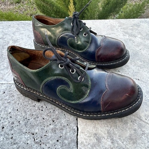 john fluevog 90s vintage Angels green swirl leather Men’s 7 Read