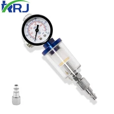 1/4" Spray Gun Air Regulator Gauge Air Pressure Regulator Paint Guns Filter