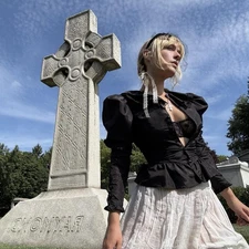 70's Gothic Gunne Sax Peplum Blouse