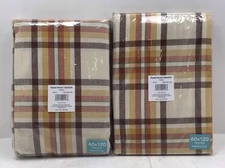 Elrene Home Fashions Russet Harvest Plaid Oblong Tablecloth 60x120 Lot Of 2