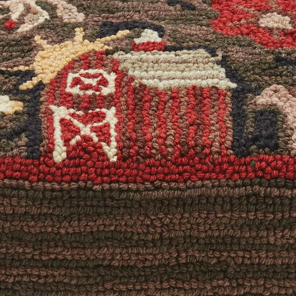 PRIMITIVE COUNTRY FARM LIFE HOOKED DECORATIVE STOOL By PARK DESIGNS - Image 2 of 2