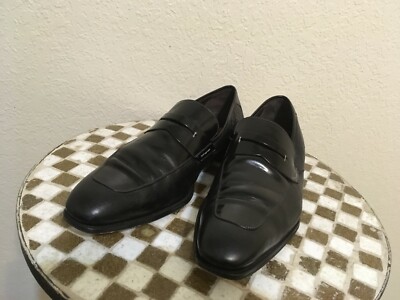 Mezlan sz 11.5 black leather woven panel loafers MEZLAN BLACK LEATHER LOAFERS 11.5 D | eBay main image 3