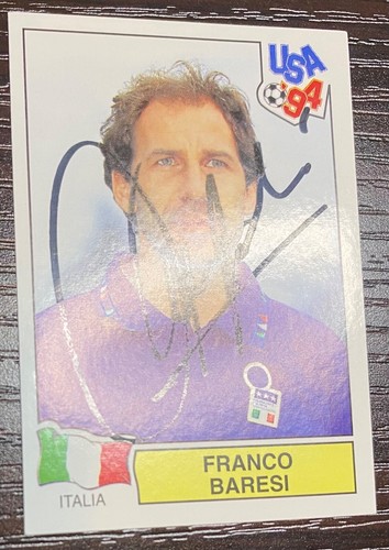 1994 Franco Baresi Panini World Cup Story Signed Sticker #249 Italy Auto - Picture 4 of 8