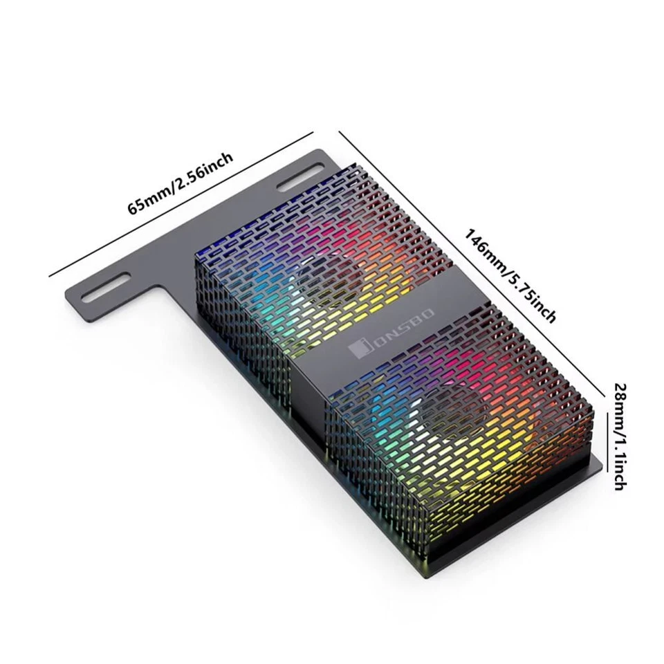 DDR4/DDR5 Memory Cooling 3 Pin ARGB RAM Dual Fans Computer Accessories - image 2 of 4