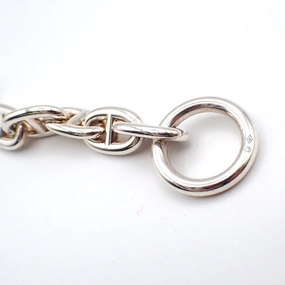HERMES Logo Chaine D'ancre MM Chain Bracelet 16 Link Silver Ag925 375LC532 - Image 4 of 4