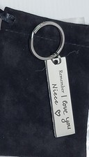 Keychain Silver "Remember I Love You Niece" With Felt Bag