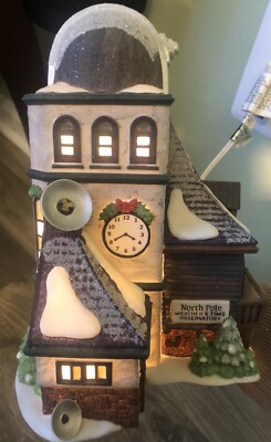 Dept 56 North Pole Weather Time Observatory 56385 Old Stock Charting Santa 56364