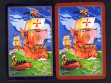 Vintage Swap/Playing Cards -  Crusader Ships Pair (LINEN)