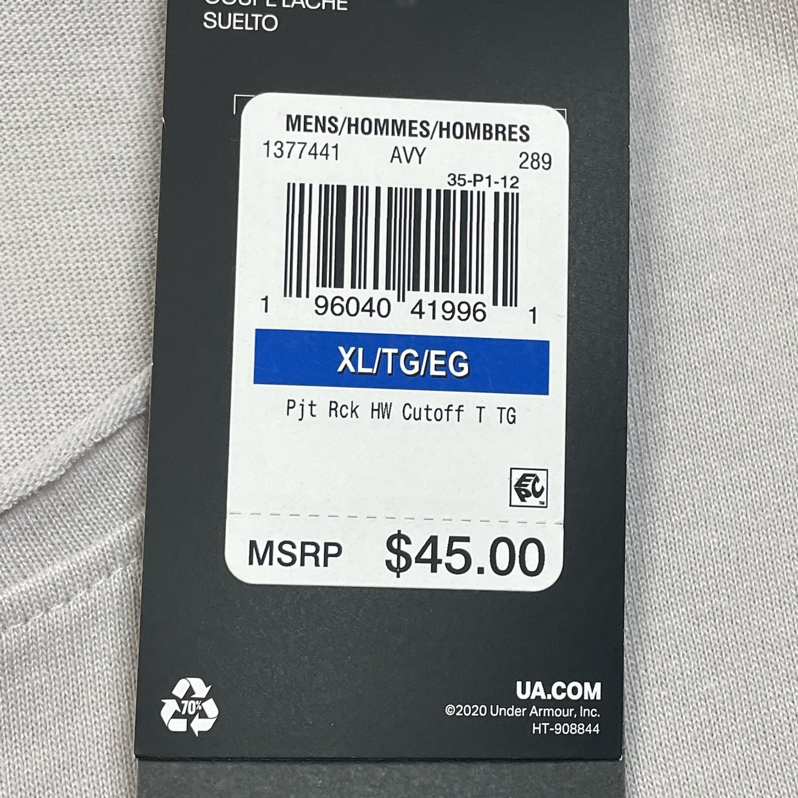 Under Armour Mens Project Rock Stay Hungry Cutoff T-Shirt Gray Size XL NWT thumbnail 10