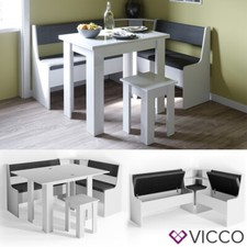 Set panca ad angolo Set sala da pranzo Set sedie da cucina Roman Bianco Vicco