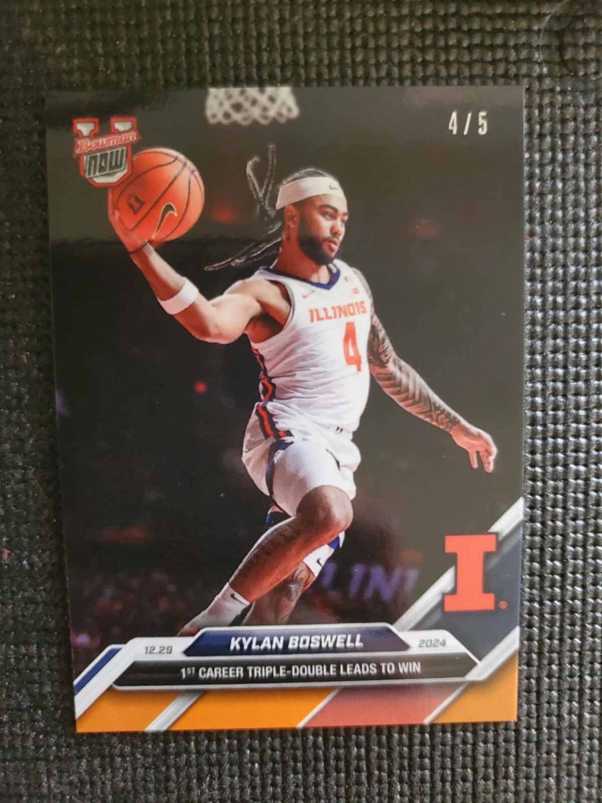 Kylan Boswell 2024-25 Bowman U NOW Basketball Card 37 Orange Parallel 4/5 JERSEY