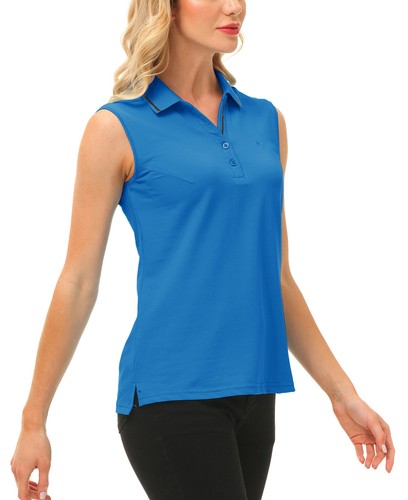 Women Button Golf Polo Gym Sleeveless Shirt T-shirt Casual Climbing Tennis Top - Picture 110 of 182