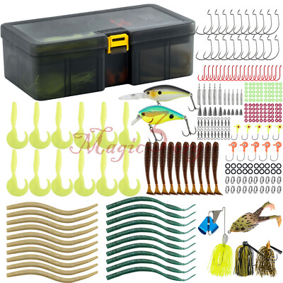 278pcs Complete Bass Fishing Tackle Kit Snap Swivels Swimbait