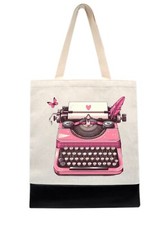 Cute Retro Pink Typewriter Design birthday Gift shopper