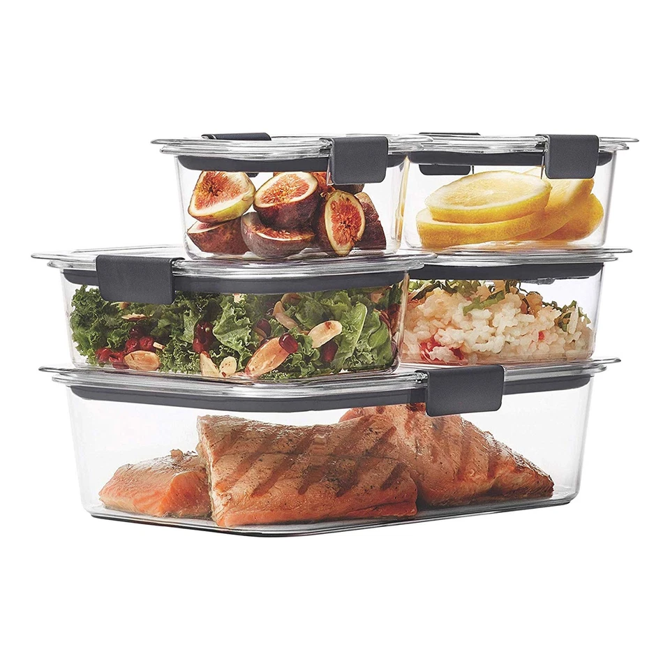 Rubbermaid Brilliance Set of 10 Clear Food Storage Containers with Lids - Image 3 of 4