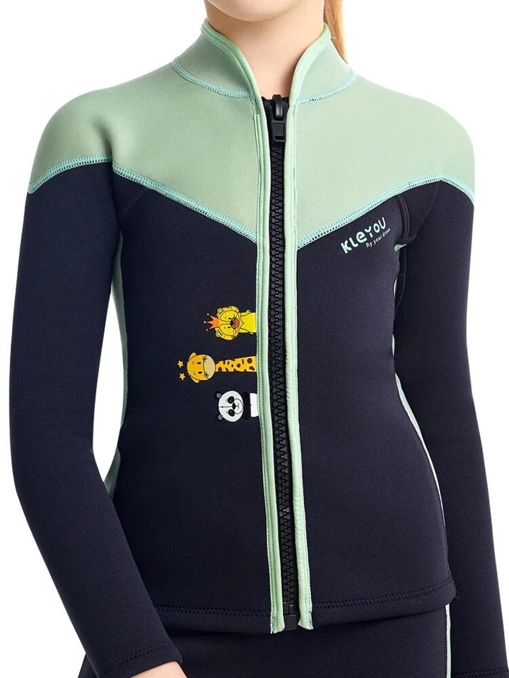 Traje de baño de neopreno de dos piezas para niños, traje de baño profesional para niños y niñas Foto 3 de 4