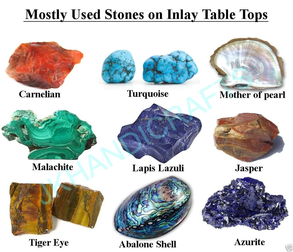 White Marble Table Semiprecious Inlay Work Home Decor Gift 18" Octagonal - Image 4 of 4