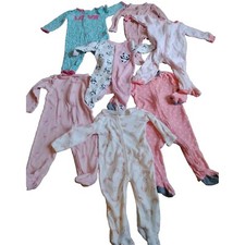Baby Girl 3-6 Months 6-9 Mo Carter's Mix Brand Footed Sleeper Pajama Lot Of 7