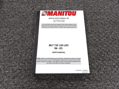 Manitou MLT 735-120 LSU S6-E3 Telehandler Parts Catalog Manual