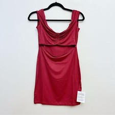 ASOS design women’s 8 knot front cut out off shoulder mini dress Red club date