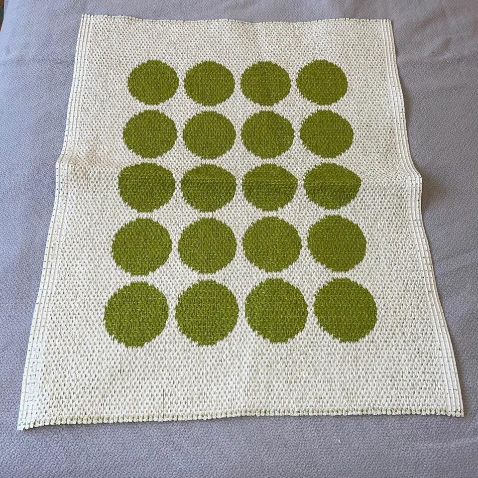 Alfombra Pappelino Reversible Verde Blanco Grandes Círculos PVC Poliéster Diseño Vera Nueva Foto 2 de 4