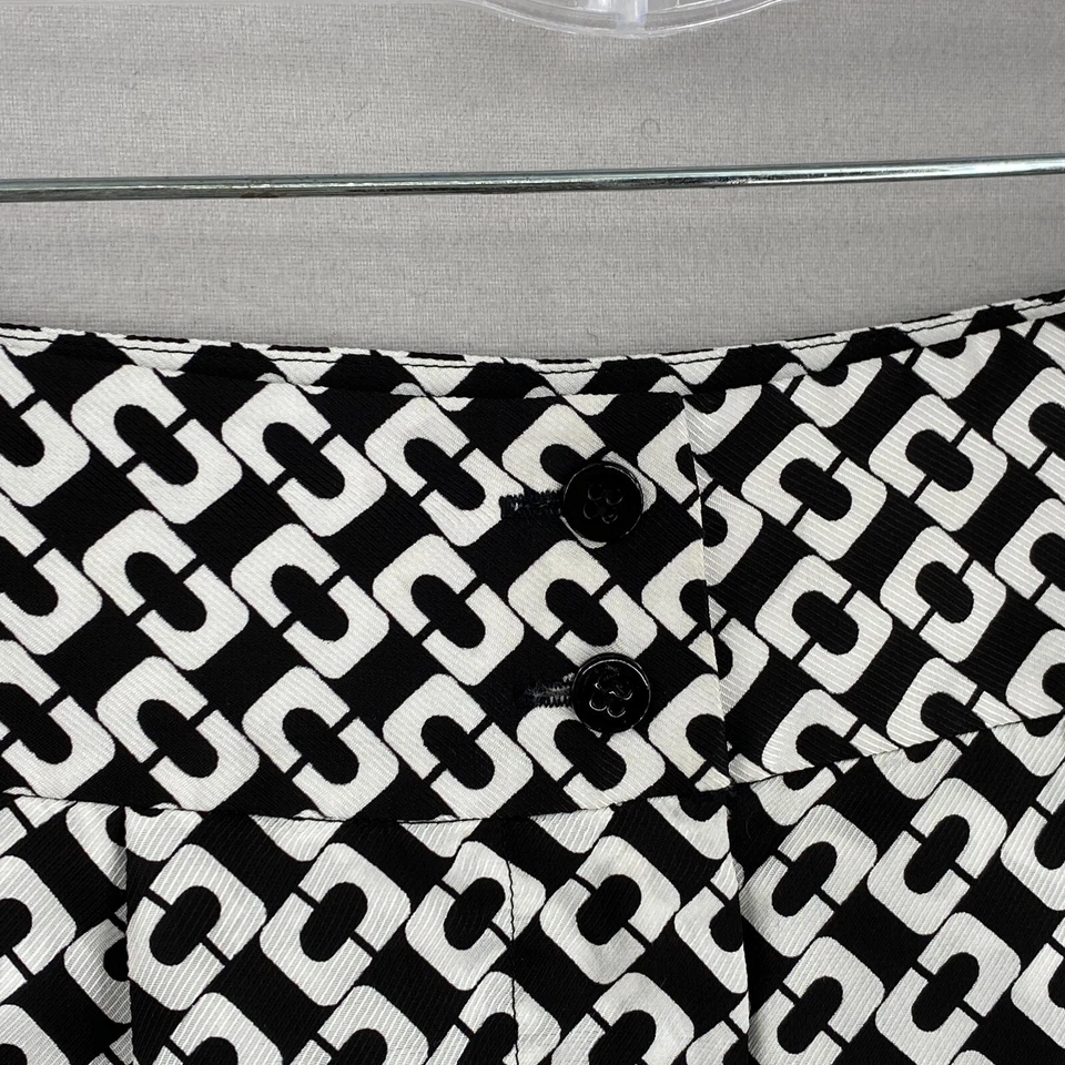 Culotte corto de seda para mujer Diane Von Furstenberg talla 2 negro blanco geométrico Foto 2 de 4