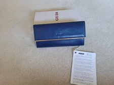 Womens Blue Genuine Leather Long Wallet by Giudi.  Made in Italy Free Shipping