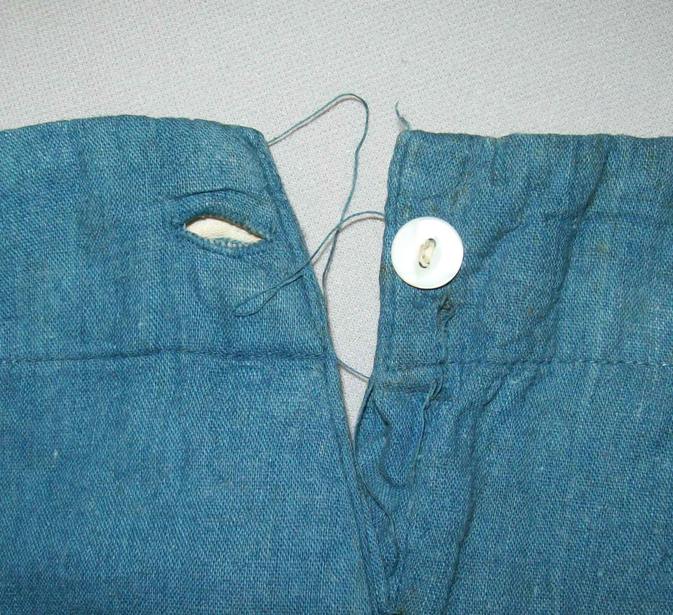 Pantalones Cortos Antiguos De Colección Años 20 Niños Pequeños Azul Algodón Muy Bonitos Foto 3 de 4