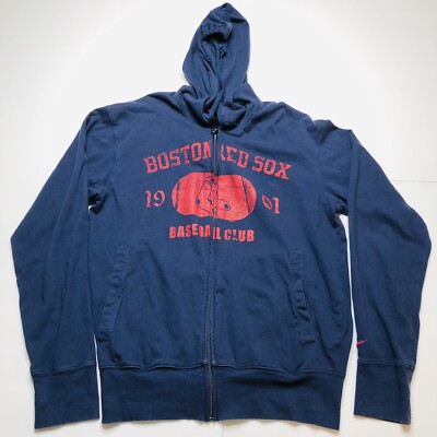 Nike Boston Red Sox Hoodie Full Zip Jacket Red/Blue Men’s Small Baseball  Club
