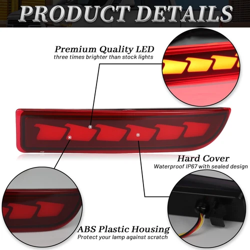 Para Toyota RAV4 2006-2012 LED Parachoques Trasero Reflector Luz De Freno Lámparas DRL - Imagen 6 de 10