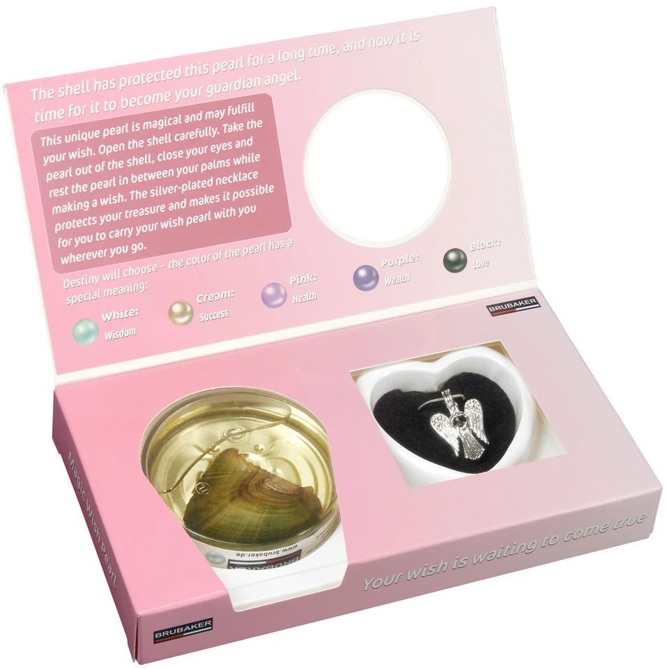 BRUBAKER Schutzengel Wunschperle Muschel Perle m. Kette Halskette Engel-Anhänger - Bild 2 von 4