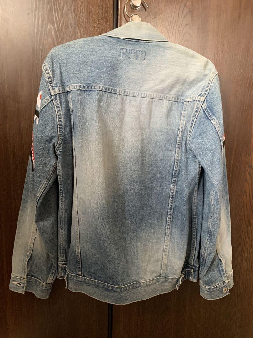 Excellent A BATHING APE Jacket Size M Shark Denim Jacket M Size 