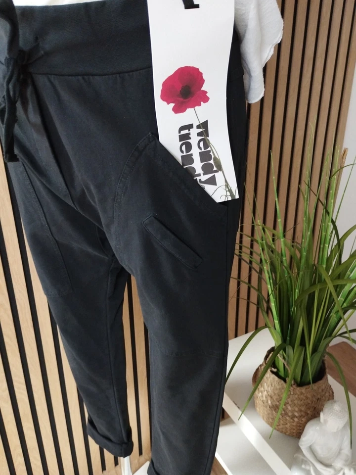 ❤️ Pantaloni Jogger Wendy Trendy Made in Italy Jogpants Sweatpants passo basso ❤️ - Immagine 2 di 4