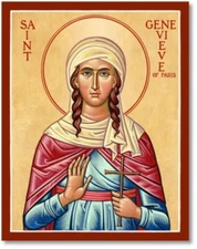 SAINT St GENEVIEVE of Paris 8"x10" USA ULTRA SATIN CATHOLIC PRINT