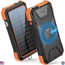 20000mAh Solar Power Bank, PD18W QC3.0 Fast Charge, Wireless Charger, Waterproof